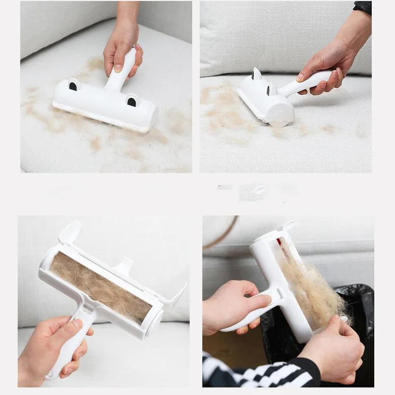 Chom Roller Animal H Cat Hair From Furniture Self-cleaning Lint One Handair Brush Pet Hair Remover Roller 2-Way Removing Dog 5
