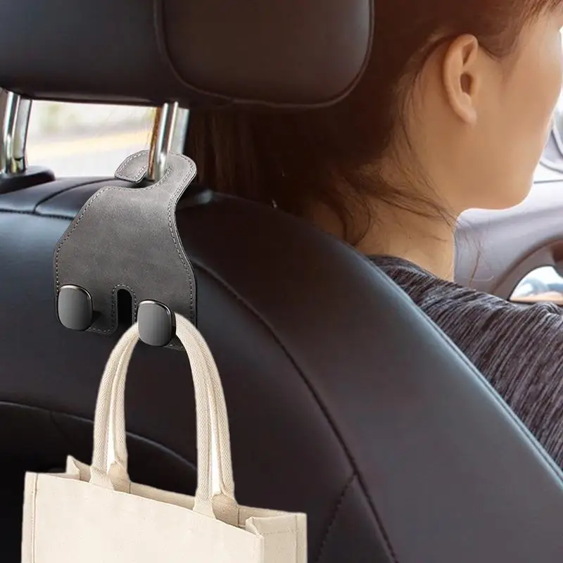자동차 좌석 뒷좌석 더블 후크, 자동차 지갑 및 가방 후크, 차량 보관 더블 후크, 자동차 뒷좌석 행거, 2 in 1