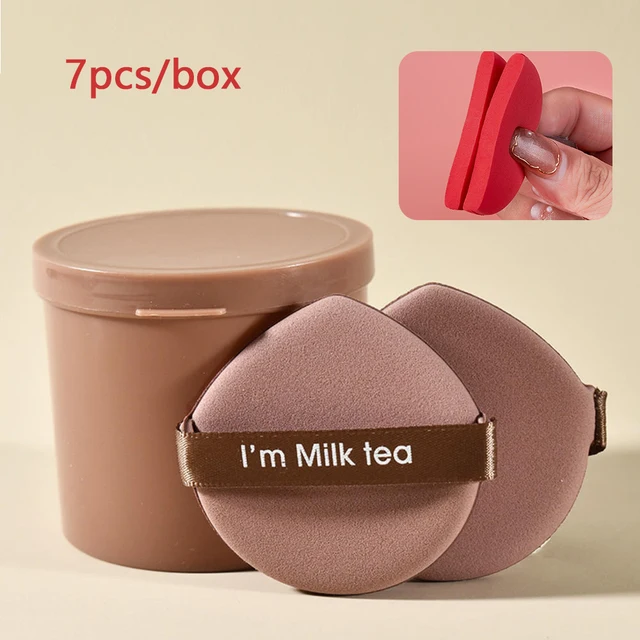 7pcs Strawberry Cosmetic Puff Set Water Drop Round Double Side Women Soft Face Makeup Sponge Beauty Make Up Washable Powder Tool 1