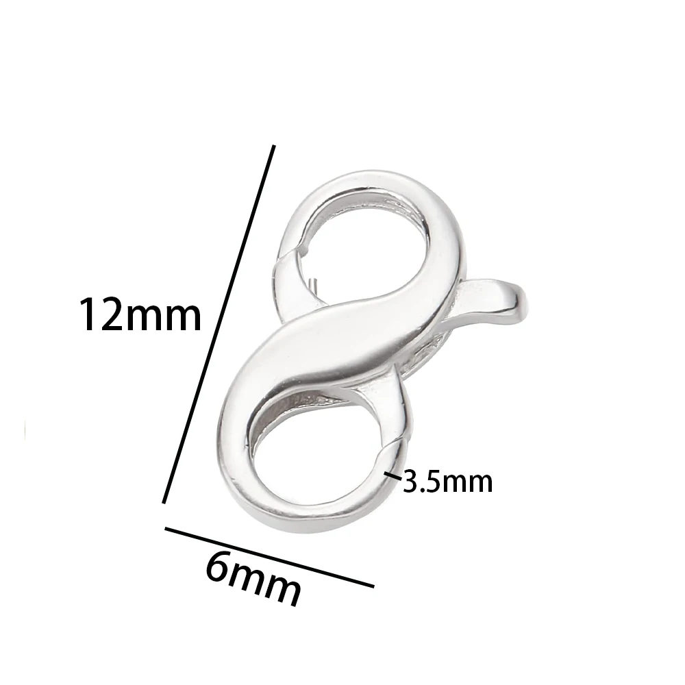 5 Stück 18 Karat vergoldetes Messing mit doppelter Öffnung, Karabinerverschluss, Verschlussverbinder für Halsketten, Armbänder, DIY-Schmuckzubehör – Detail 1