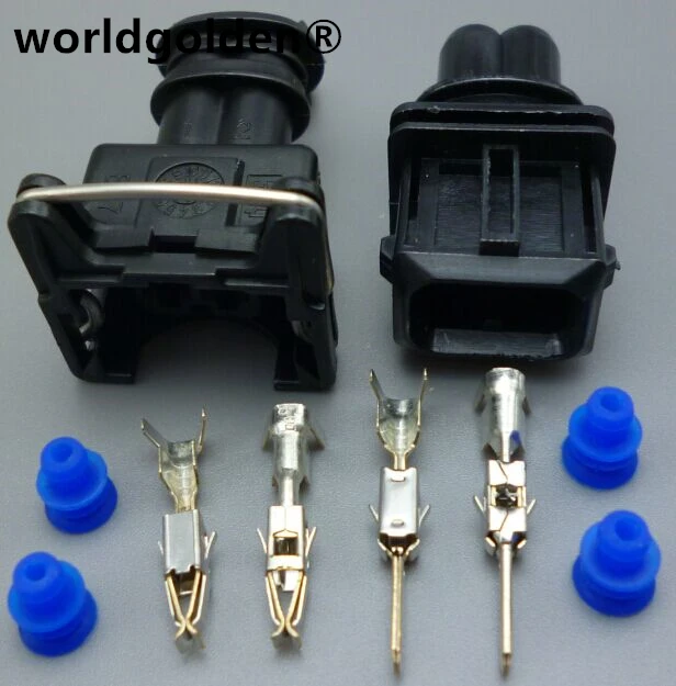 

worldgolden 2 Pin EV1 282189-1 282762-1 Auto Waterproof Electrical Wire Connector Plug Fuel Injector Socket Adapters