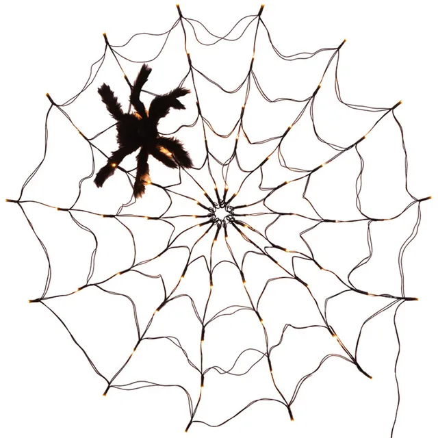 Halloween-Spinnennetz-Licht mit 70 LEDs, wasserdicht, schwarzes Spinnennetz-Licht, Halloween-Party-Dekoration für Haus, Hof, Bar, Spukhaus_voghion.com