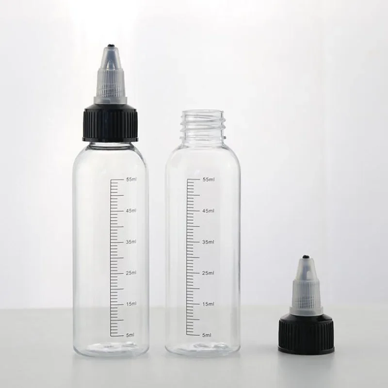30ml/60ml/100ml/120ml/250ml Plastic PET E juice Liquid Capacity Dropper Bottles Twist Top Cap Tattoo Pigment Ink Containers 5pcs