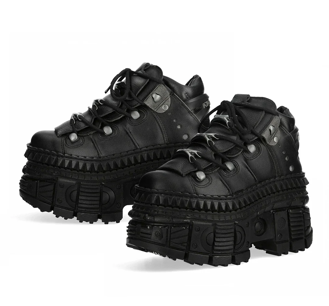 2025 Rock Locomotive Small Leather Goth Platform Retro Metal High-top Street Shooting Men and Women Same Single Shoes 10cm