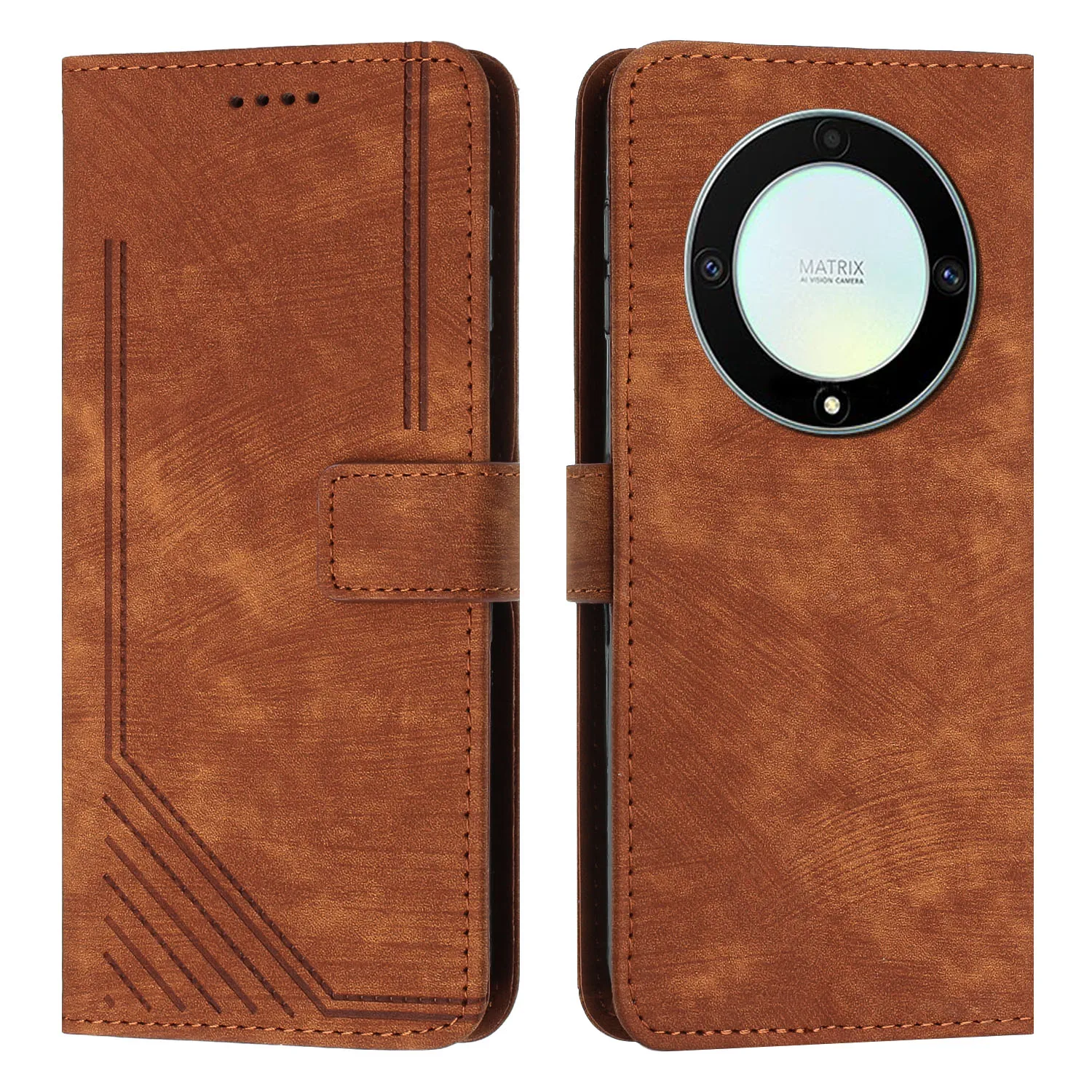 For Honor X9A 5G / X40 5G / Magic 5 Lite case skin feel line terms silicone clamshell leather case