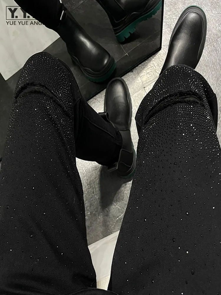 

Брюки-Карандаш мужские рваные, джинсовые брюки Slim Fit, повседневные длинные брюки, модная уличная одежда, ковбойские черные, весна