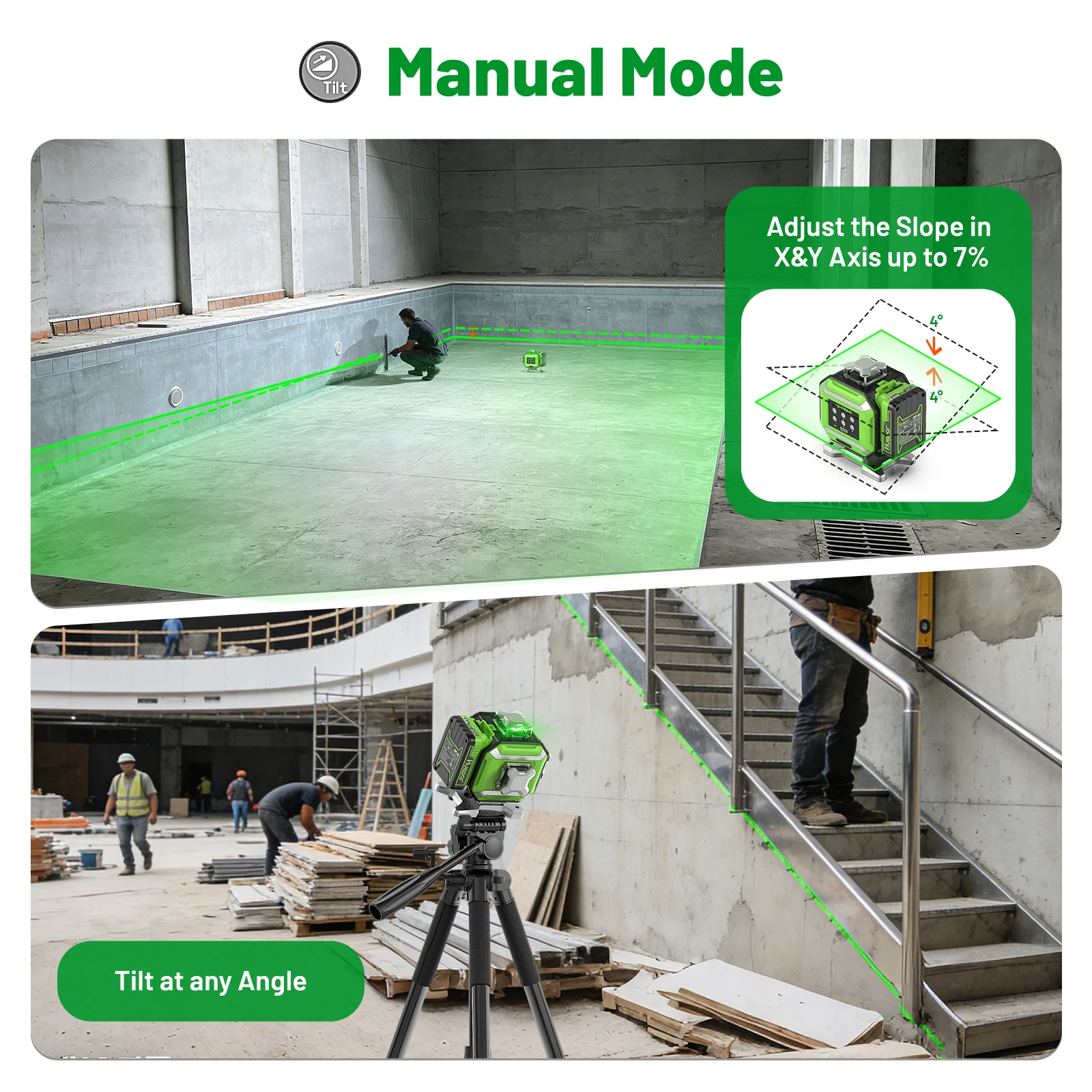 DP04CG-BT 16 Green Lines 4D Self-leveling bluetooth Control Laser Level with Lig