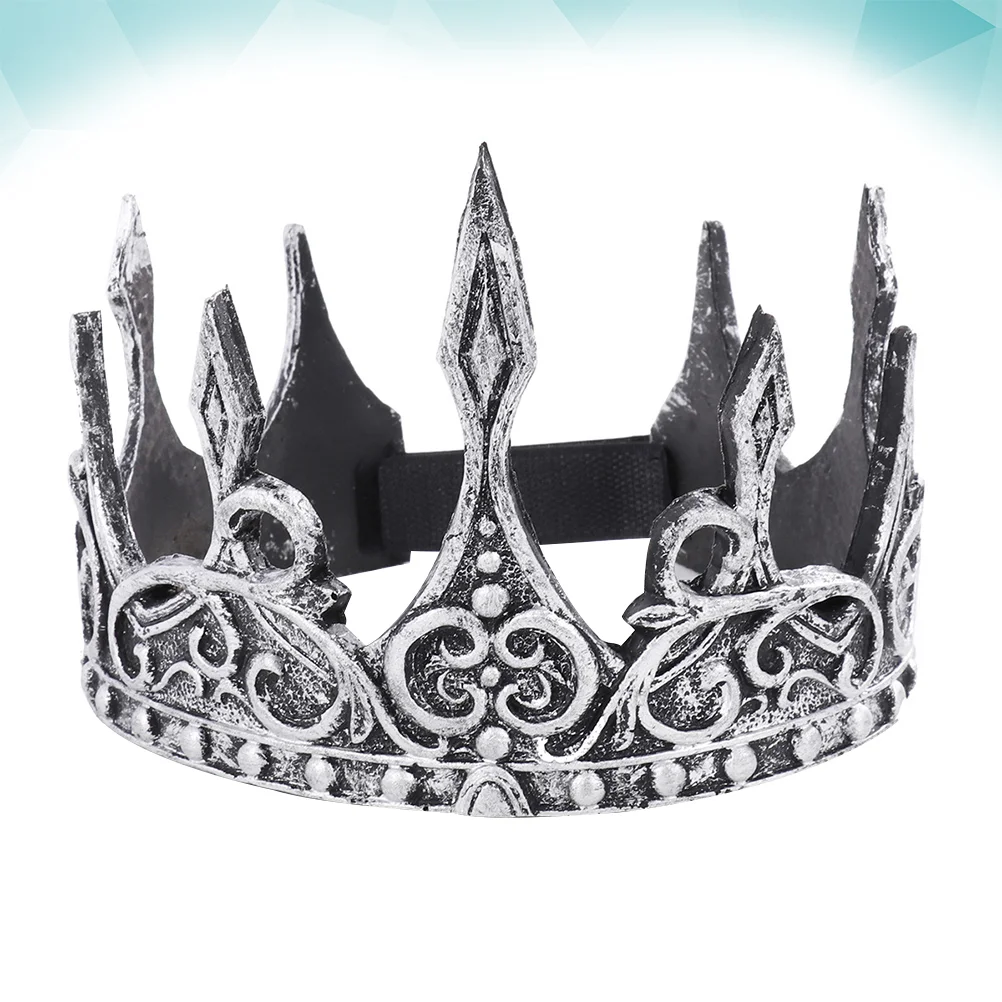 

King Crown Foam Royal Men Crown Prince Tiara Halloween Crown Headdress Medieval King Crown Antique Tiara Headband