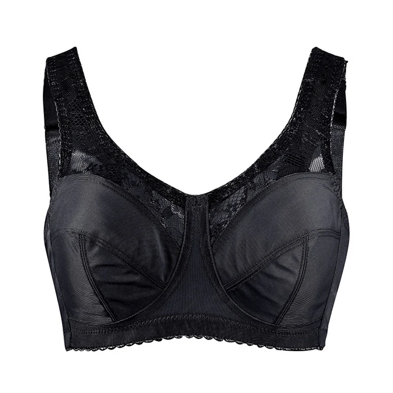 Sexy Lace Bra Large size Non padding Wirefree Full Cup Bras Minimiser Bra for Women Plus Size Bralette Breathable BCDEFGHI