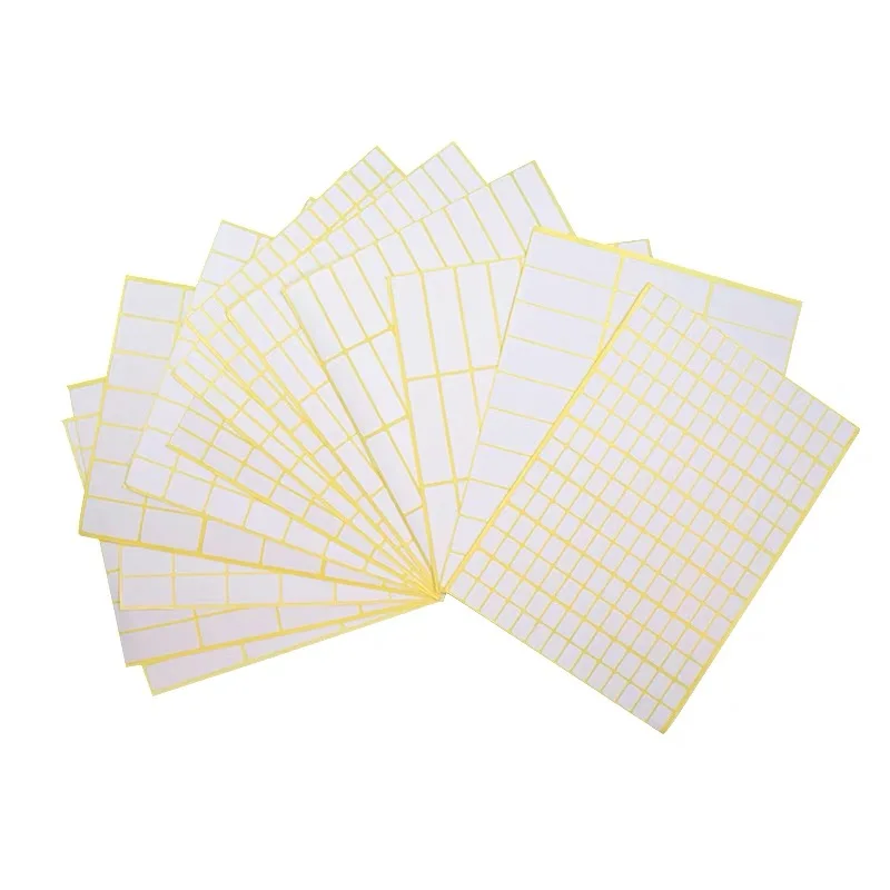 15 Sheets/Pack White Blank Paper Label Sealing Sticker Self Adhesive Labels Tags Writable Price Labels Stationery 46 Sizes adhesive price labels paper tag price label sticker single row for price gun suitable for grocery 21mmx12mm 10 rolls