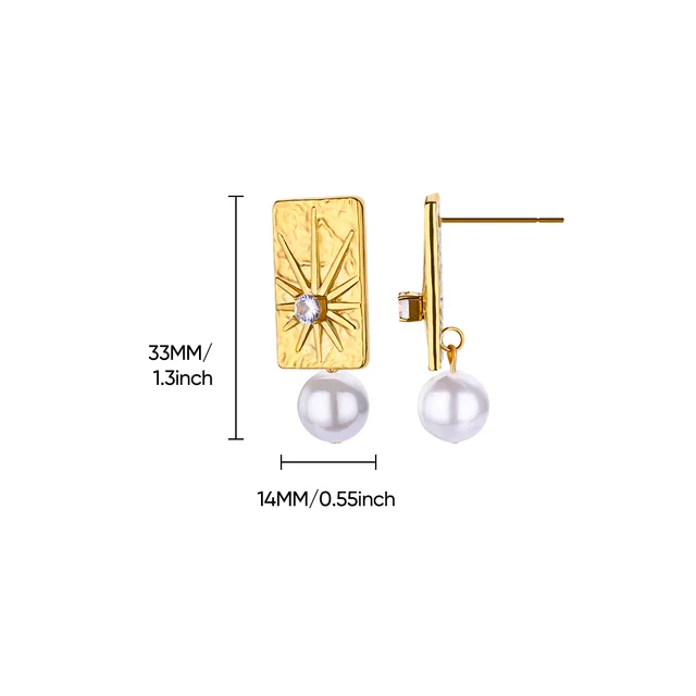 Boucles d'oreilles circulaires pour femmes, Vintage, Punk, Baroque, perles, Clip d'oreille en acier inoxydable, bijoux pour femmes, Imitation de perles, cadeau Mujer