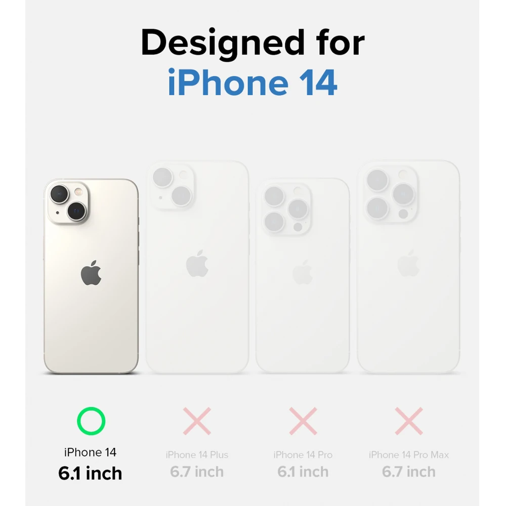 Ringke Fusion-X Compatible with iPhone 14 Case 6.1 Inches(2022) Hard Back Shockproof TPU Frame Cover