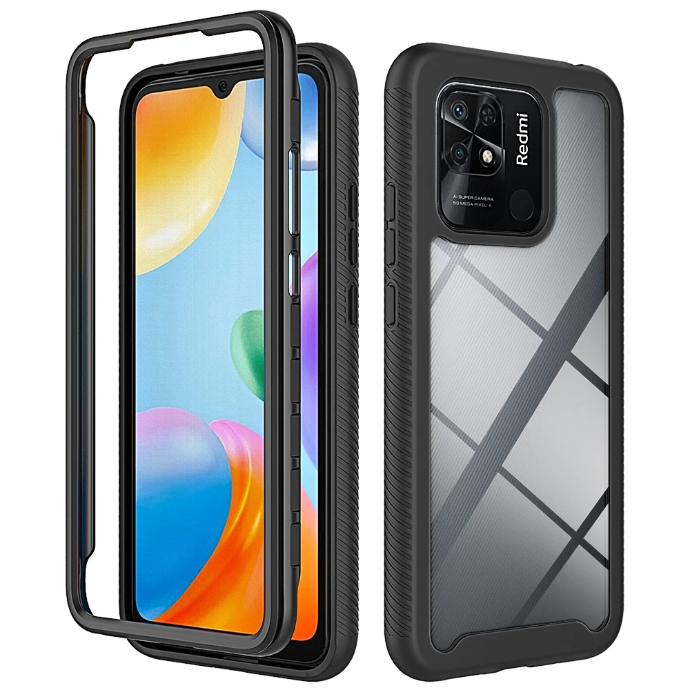 Dual-Layer Rugged Armor Shockproof Case with Soft TPU Frame and Hard Plastic Back Cover