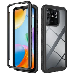 Dual - Layer Rugged Armor Shockproof Case with Soft TPU Frame and Hard Plastic Back Cover for Redmi Note 9 Pro (Black)