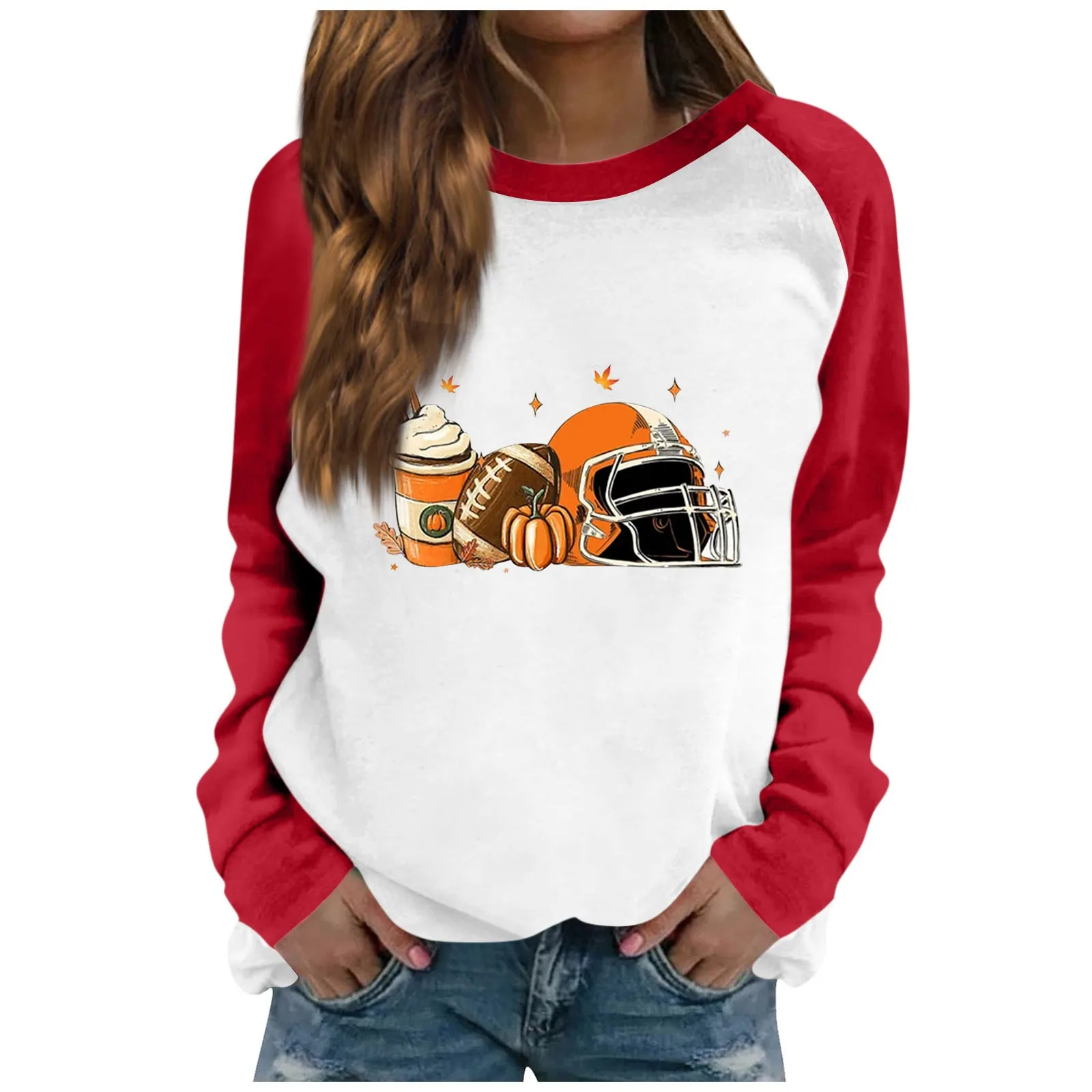 

Graphic New in Sweatshirts Women Loose Long Sleeve Autumn Winter Clothes Women's Clothing Fashion 2023 Thanksgiving Print Tops