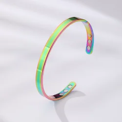 Elegant Titanium Steel & Copper Magnetic Bracelet - Adjustable Wellness Jewelry Gift (Multi)