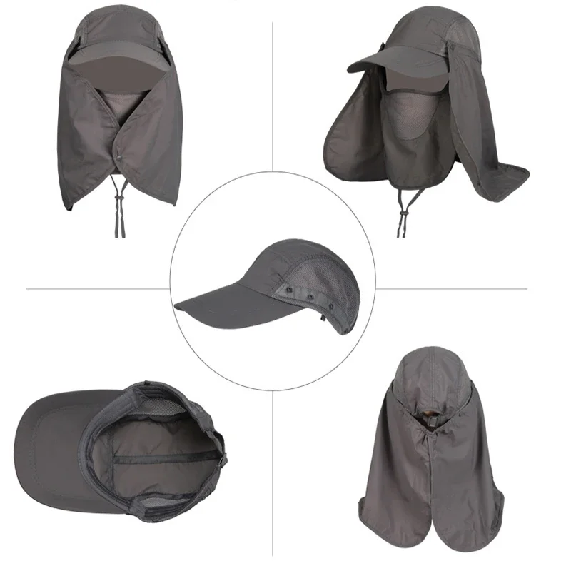 UV Protection Fishing Hat Mountain Climbing Sun Shading Quick Drying Sport Hiking Camping Visor Face Neck Cover