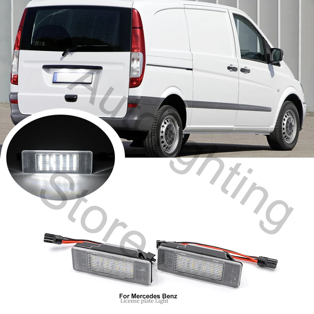 2Pcs Canbus Error Free LED License Number Plate Light Lamp White Car