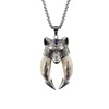 Antique Double Boar Tooth Silver Wolf Protective Talisman Pendant Necklace Gift 5