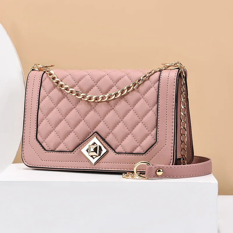 Chain Fashion Bag 2023 New Fashion Internet Celebrity One Shoulder Crossbody Simple and Versatile Women's Small Square Bag