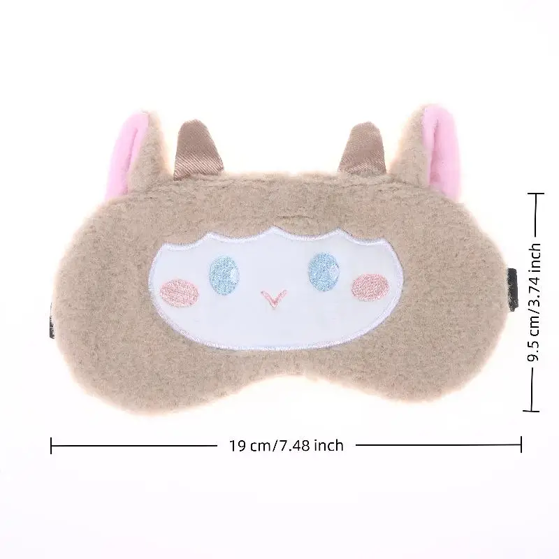 Adorable Plush Cartoon Sleep Eye Mask - Light Blocking, Comfortable & Soft