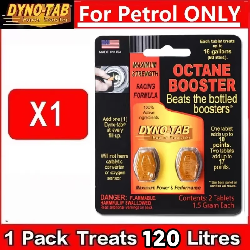 Dynotab&reg; HP Octane Booster Card for Petrol Only Maximizes Power Increase Fuel Economy Eliminate Knock and Ping Made In USA