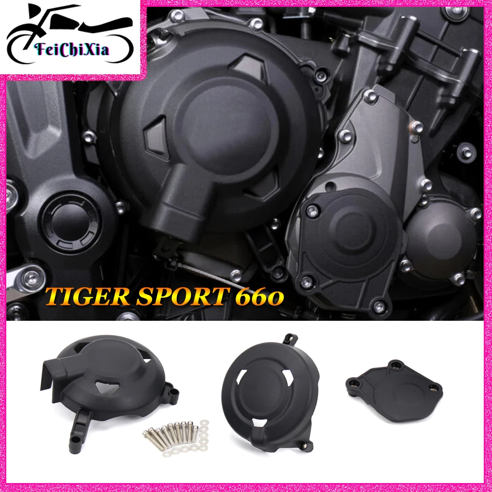 Nuovo Kit Copri Motore Per Moto Per Tiger Sport 660 2021 2022 Sport660 Protezione Anticaduta Coperchio Di Sicurezza Del Motore