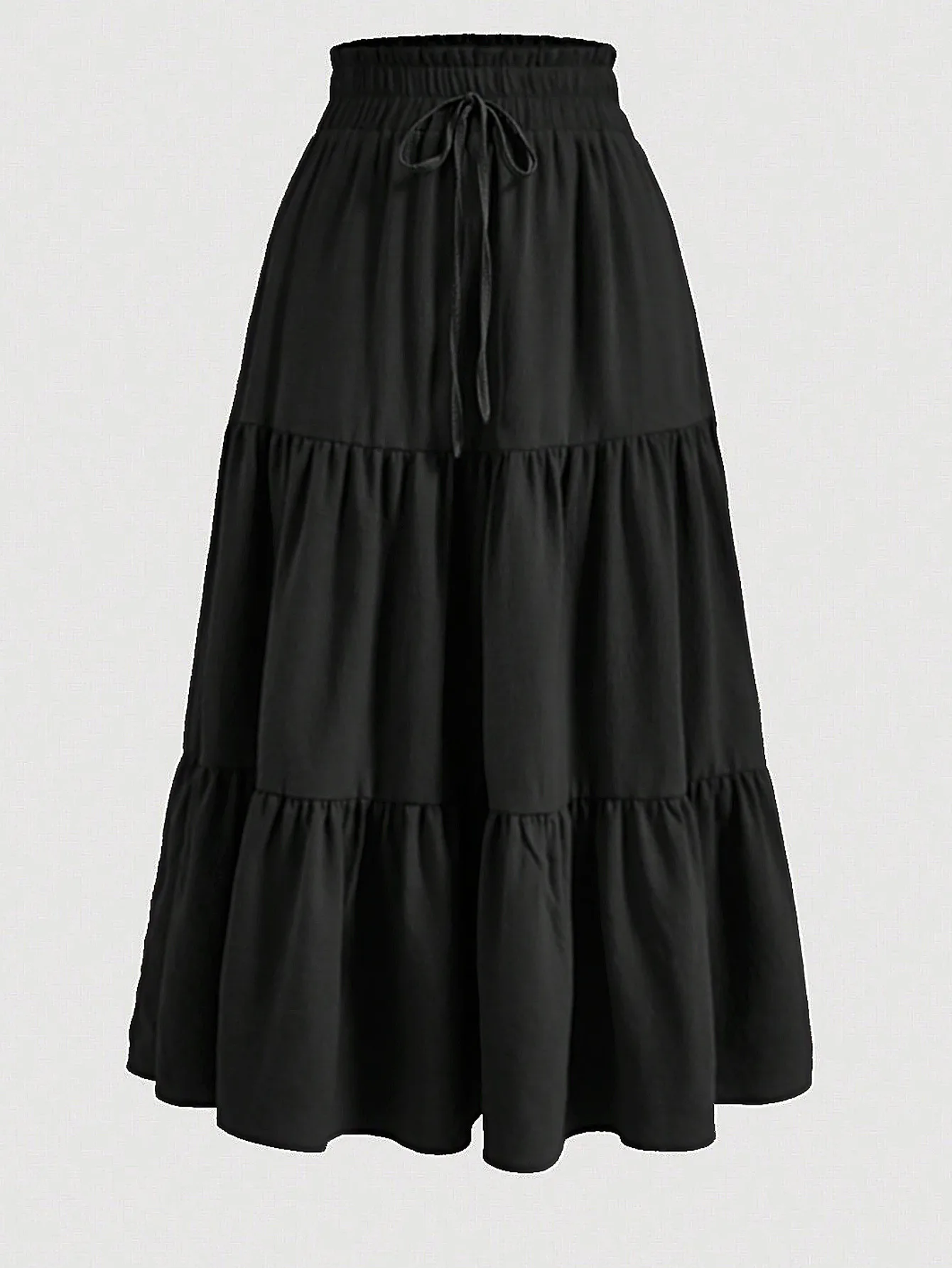 Women's Summer Solid Color Bohemian A-line Midi Skirts 2025 New Female Vacation Casual Loose Faldas