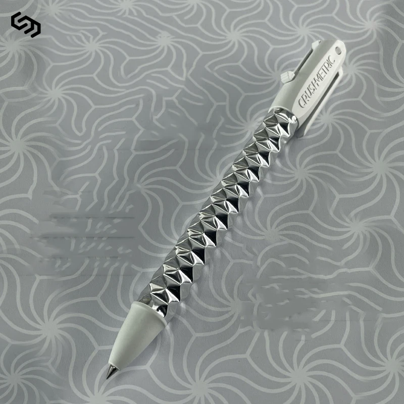 Crushmetric Pen Crinkle Gelstifte Geometrische Metall Switchpen Form Shifting Quick Dry, Einziehbar, Ergonomisch, Transform Fidget Pen, Cool Stationary, für Präzises Schreiben