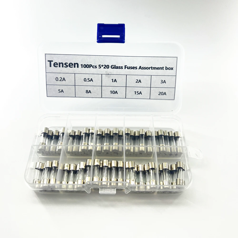 Kit De 120 Fusibles De Vidrio Surtidos - 5A,10A,15A,20A,25A,30A - Caja Organizada