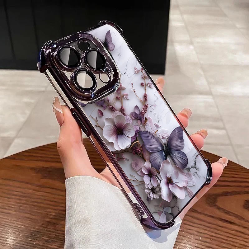 Butterfly Shockproof Fashion Plating Phone Case Cover