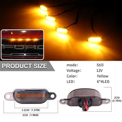 Car Accessories: 4PCS LED Grille Lights with Fuse & Wire (4PCS)