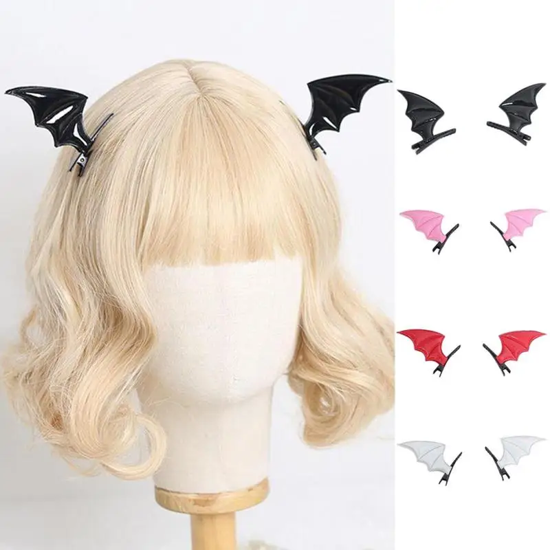 Bat Wing Hair Clips Bat Devil Wings Shape Barrettes Hair Barrettes Clips Goth Accessories 2Pcs Cosplay Girls