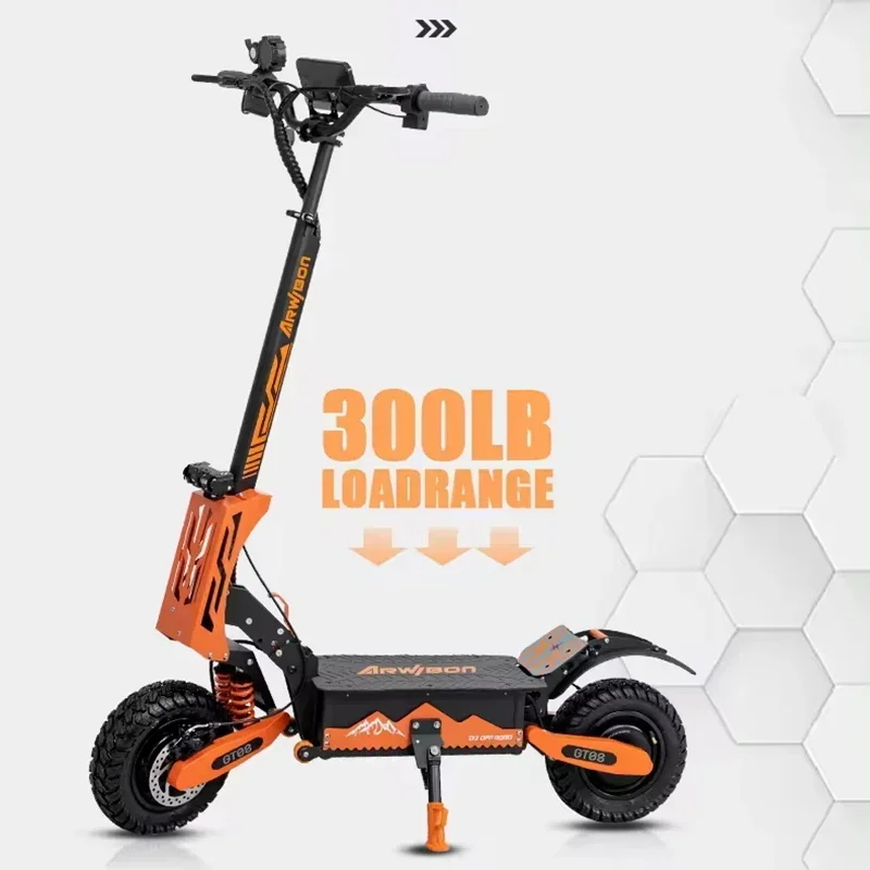 DT08 electric scooter 5600w dual motors maximum speed 75km/h 60v 27ah battery LCD display 11 inch tire foldable scooter