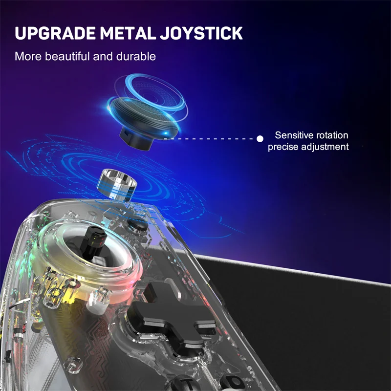 KS44/45/43 Pro Controller for Nintendo Switch Gamepad Controller 6-Axis Gyro Design Wired Handheld Metal Joystick Double Motor