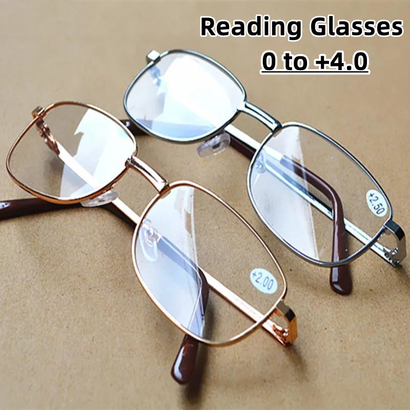 Unisex-Lesebrille mit Metallrahmen, Vintage-Stil, verschreibungspflichtig, Presbyopie-Brille, Hyperopie-Brille, Dioptrien 0 bis +4,0, für Männer und Frauen