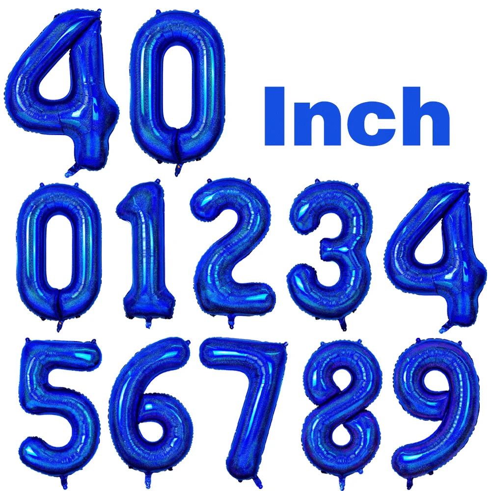 32/40 Zoll mehrfarbiger Folienballon mit großen Zahlen, 1, 2, 3, 4, 5, 6, 7, 8, 9, Geburtstagsballon, Jubiläumsfeier, Dekoration, große Zahl, Globo – Detail 3