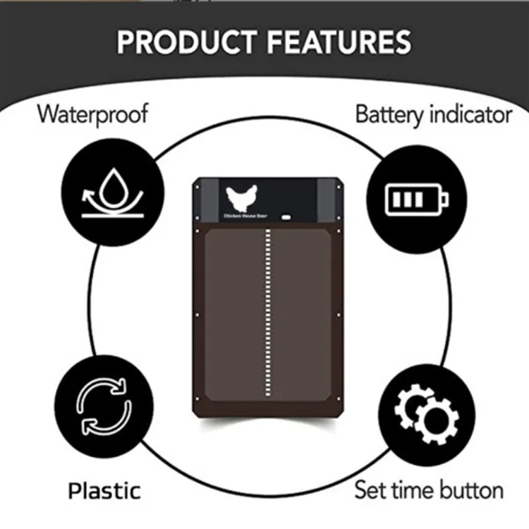Automatic Chicken Coop Door Light Sensor Chicken House Door High Quality Practical Farm Pets Duck Cage Farm Decor Chicken Coop Door Chicken Coop Door Opener