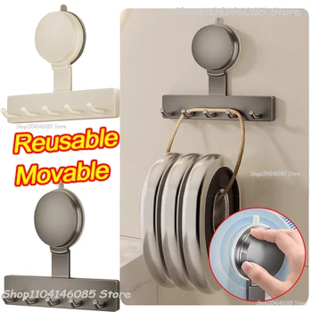 ที่แขวนผนังแบบสุญญากาศสำหรับครัวและห้องน้ำ ติดตั้งบนผนังแบบไม่ต้องเจาะรู ใช้เป็นตะขอแขวนอเนกประสงค์สำหรับจัดเก็บของในบ้าน 1