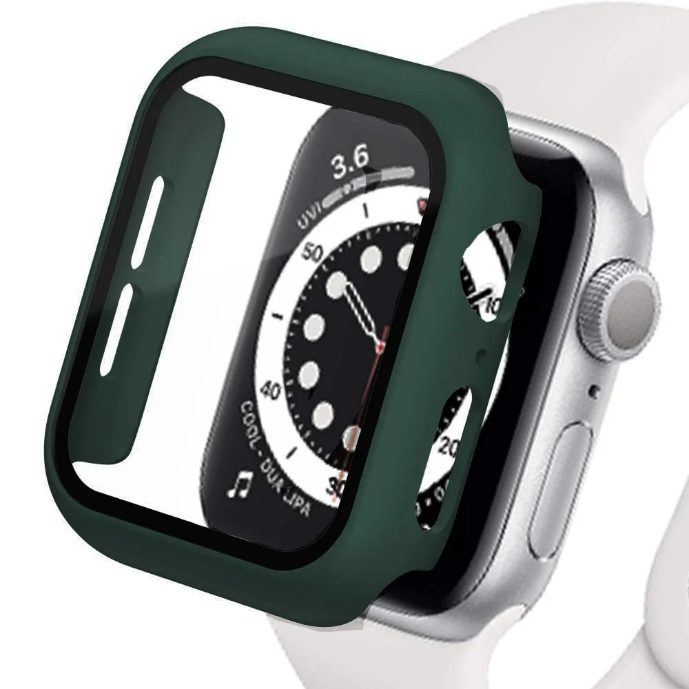 Premium Screen Protector and Case for Apple Watch with Glass Cover