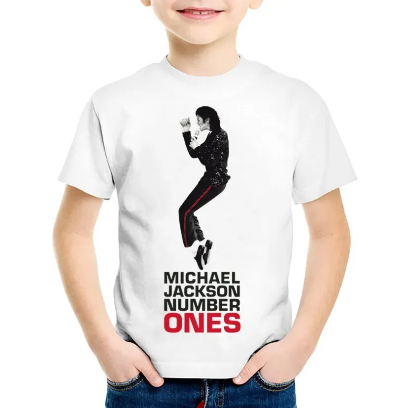 2023 New Children's Fashion Michael Jackson Rock Cool T-shirt Children's Summer Top Boys/Girls Casual Wear 6