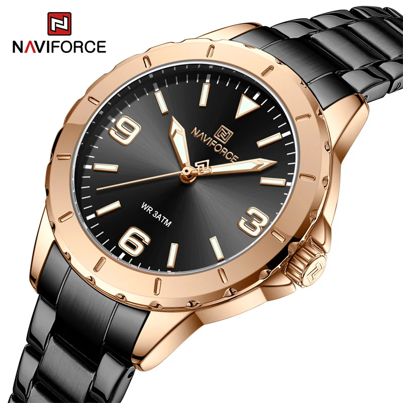 

NAVIFORCE Luxury Romantic Women Watches Top Brand Quartz Waterproof Female Watch Black Wrist Watches For Girls Montre Femme 2022