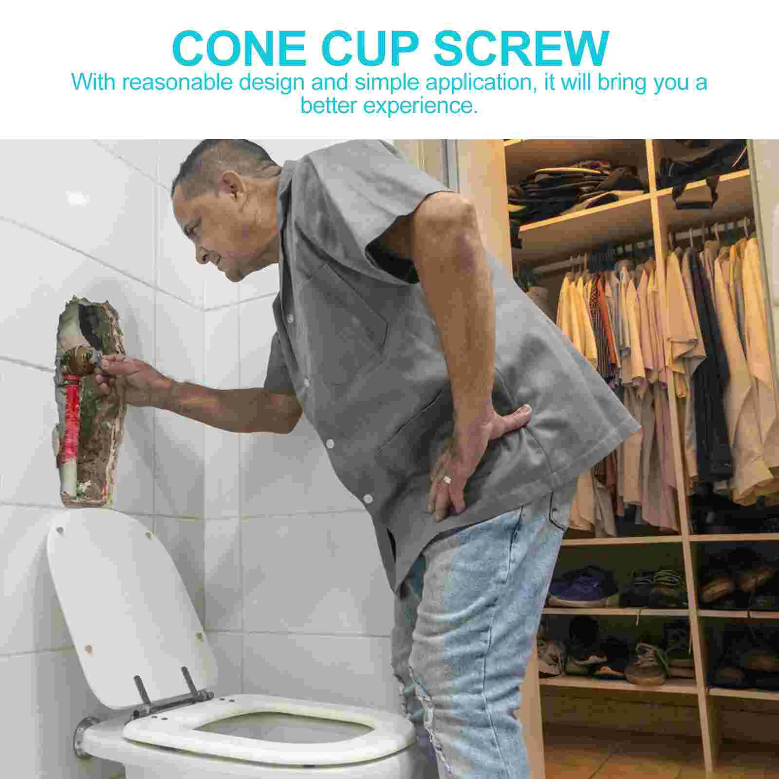 Stainless Steel Toilet Seat Fixing Screw For Fixture Toilet Lid Bolts Accessories Hinge Parts Wear Resistant Not Easy To Rust