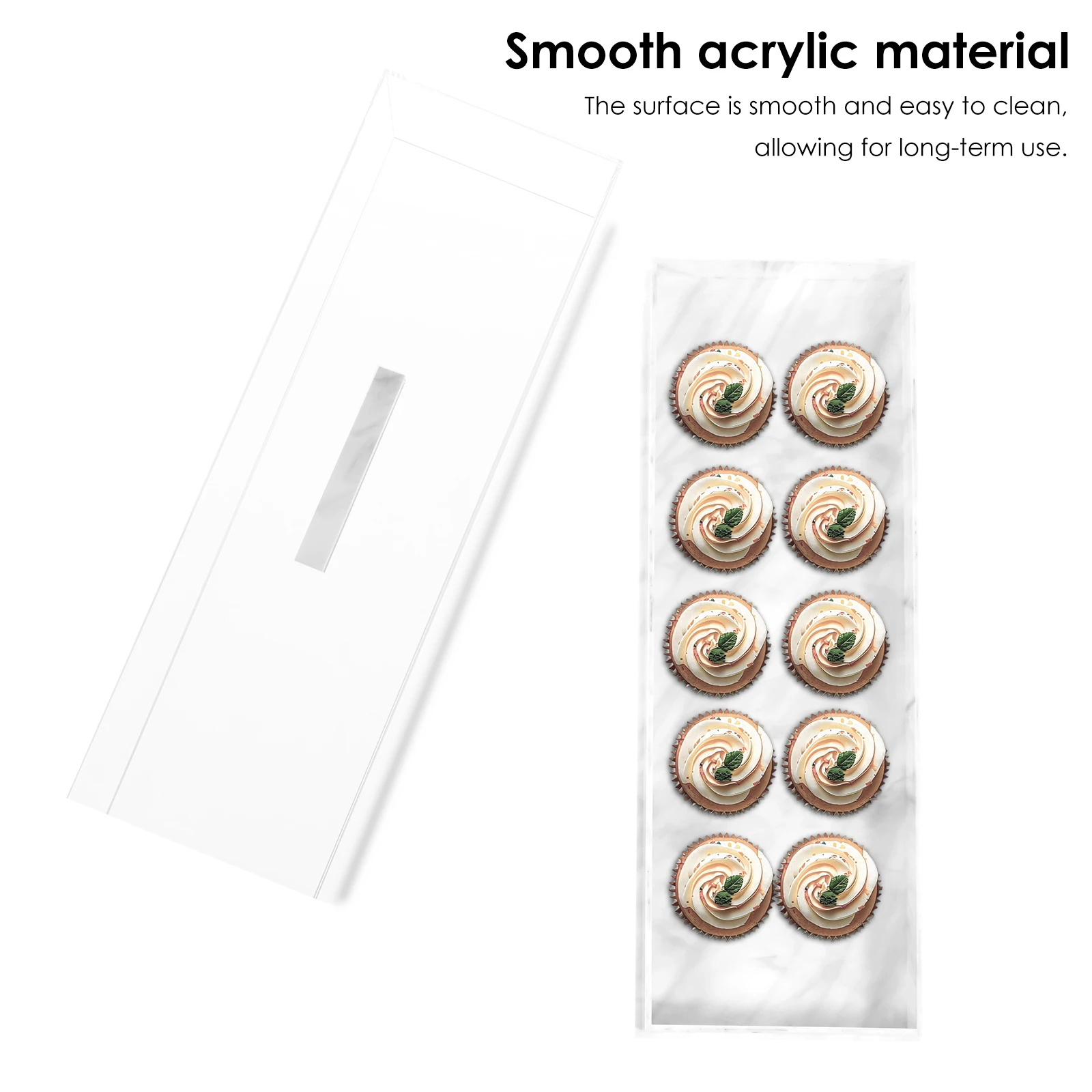 Rectangular Cake Packaging Box with Lid Acrylic Gift Box Wedding Birthday Party Muffin Cake Dessert Container Cake Stand Tray