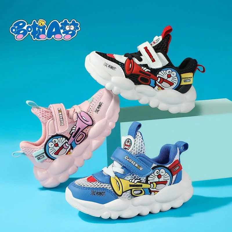 

Children Doraemon Sneaker Kids Cartoon Sports Shoes Girls Boys Mesh Surface Sport Anti-slip Breathable Shoes