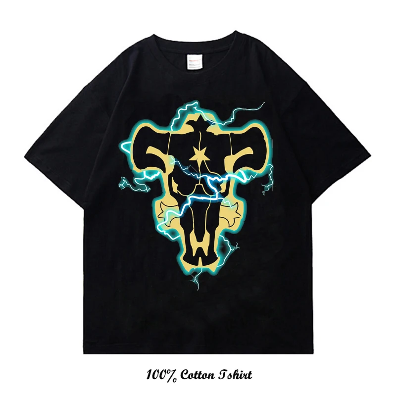 

Футболка мужская с рисунком черного клевера, 100% хлопок