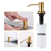 500ML Gold Liquid Soap Dispenser Kitchen Sink Countertop Stainless Steel Built in Hand Soap Dispenser Pump Large Capacity 17 OZ 1