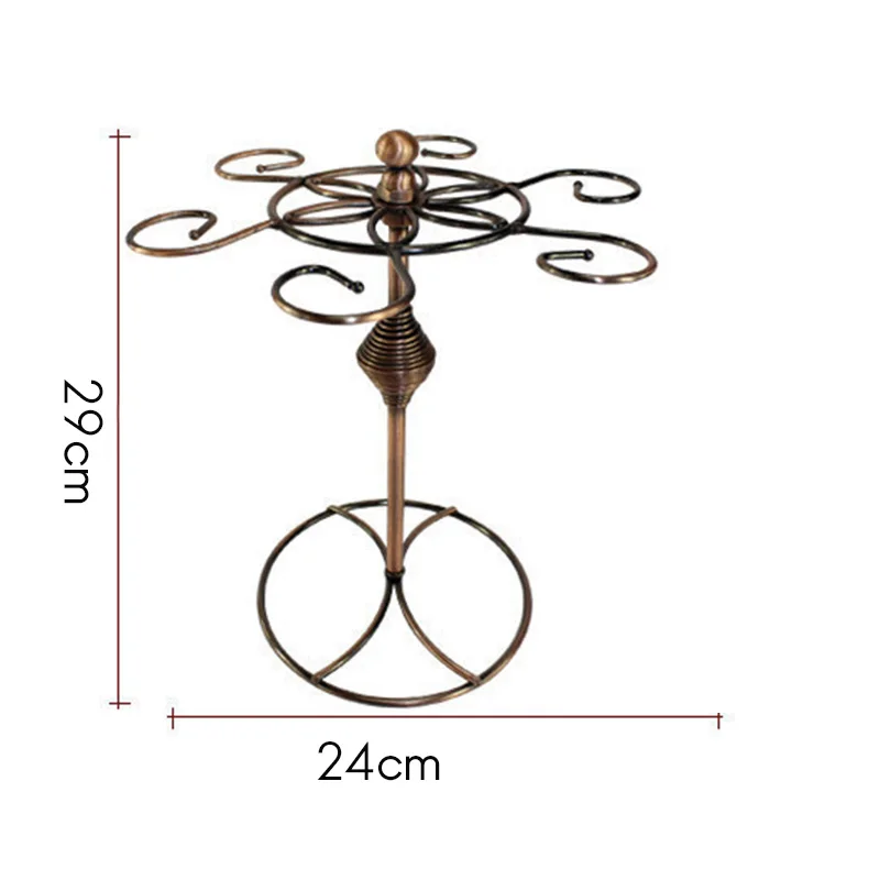A01F-Wine Glass Rack,Countertop Wine Glass Holder, Freestanding Stemware Storage Rack With 6 Hooks,For Home Bar