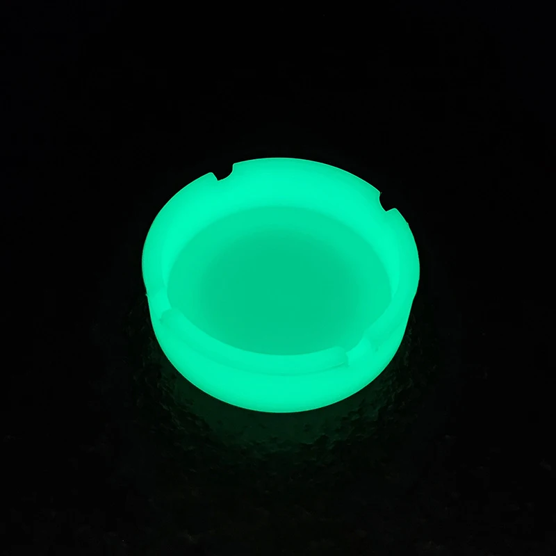 Glow in the Dark Silicone Ashtray Round and Square Luminous Ash Tray Small Size silicone ashtray
