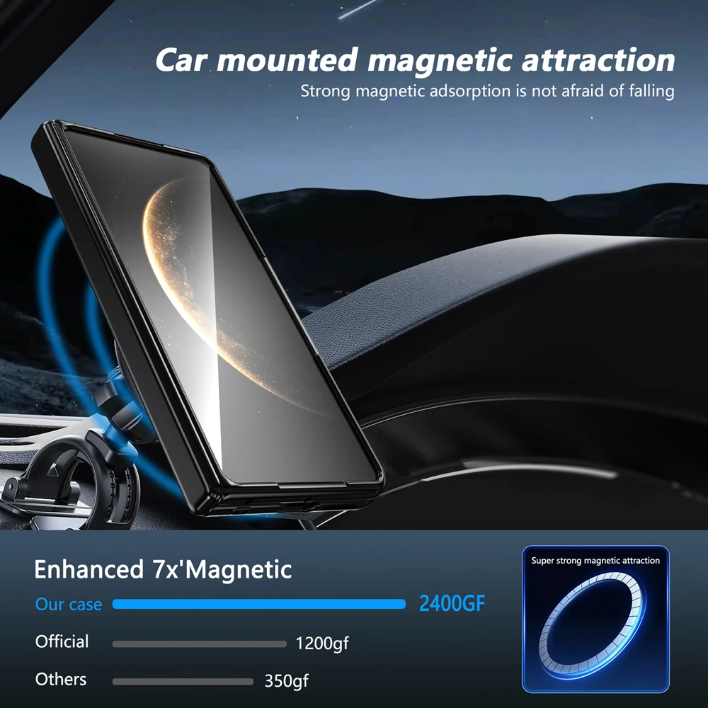 360° Rotating Magnetic Ring Stand Case with Glass Screen Protector